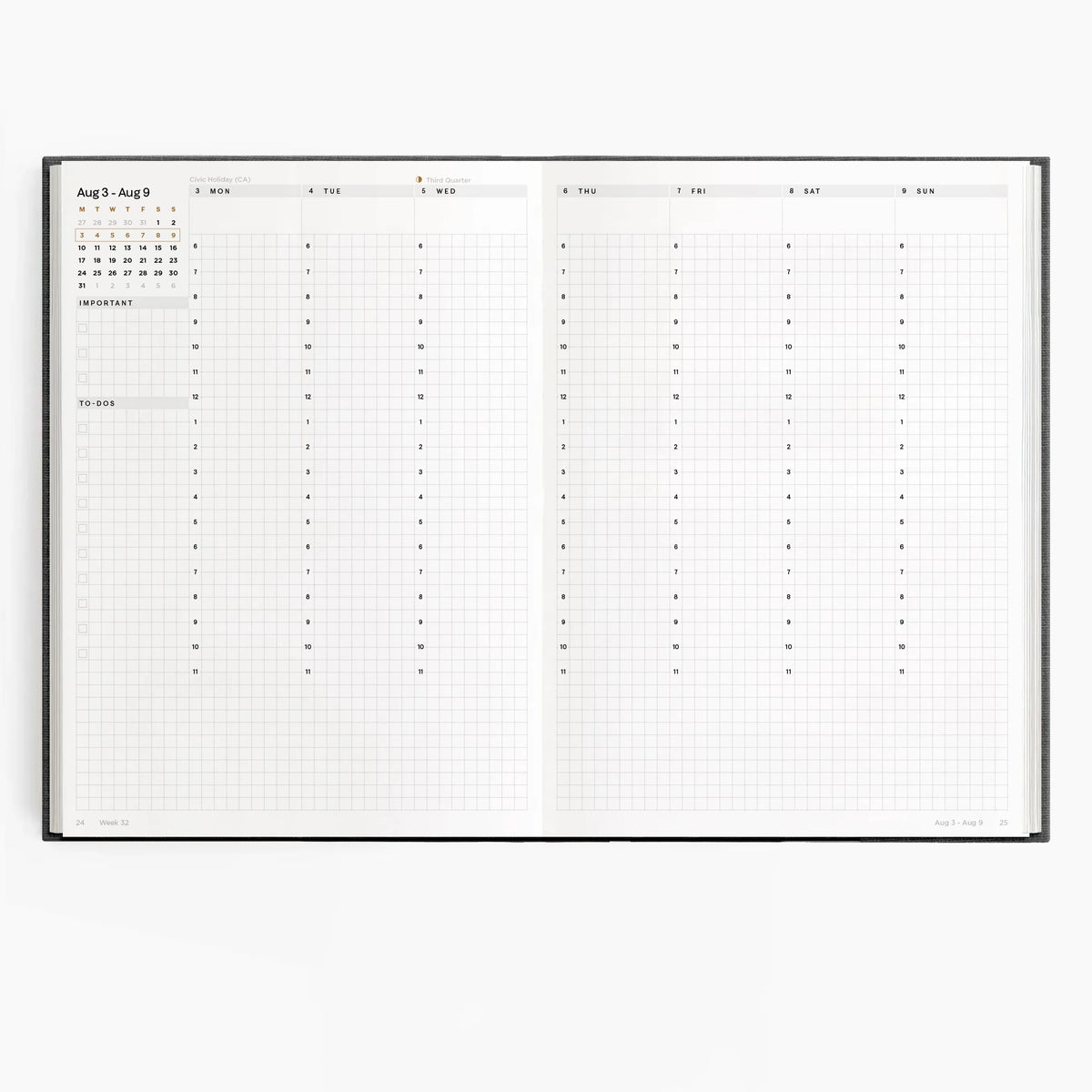 26-27 Academic Planner (Cloth Flex, A5, Archivist 70gsm) in Charbon #color_charbon