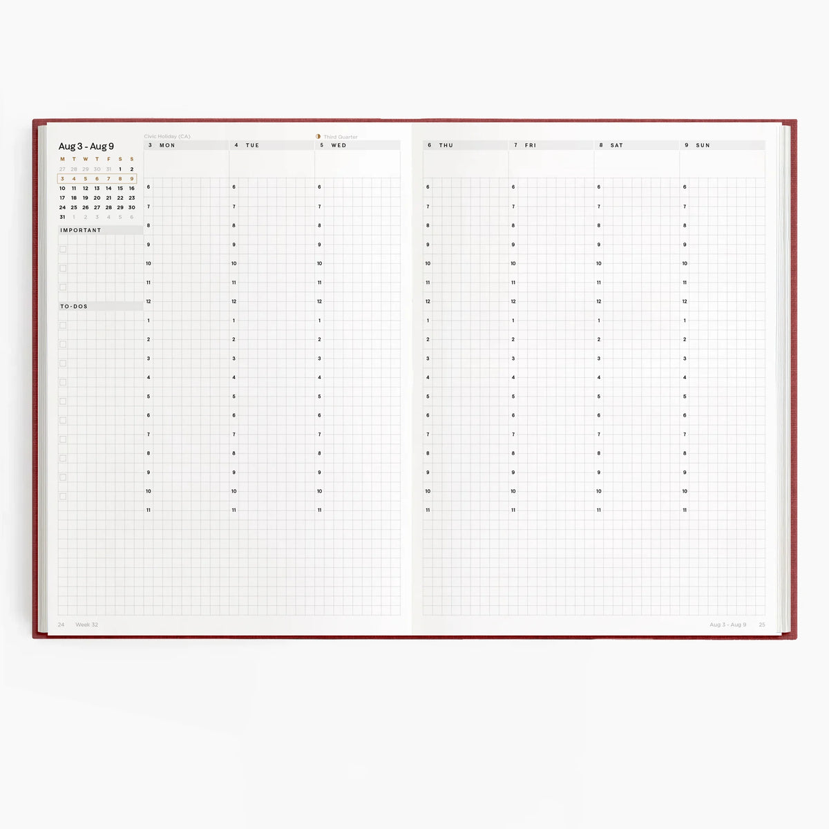 26-27 Academic Planner (Cloth Flex, A5, Archivist 70gsm) in Scarlet Oak #color_scarlet oak