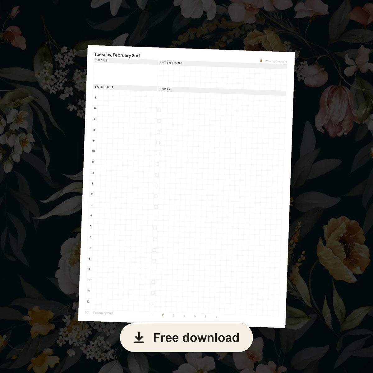 2027 Minimalist Daily Planner — free printable download