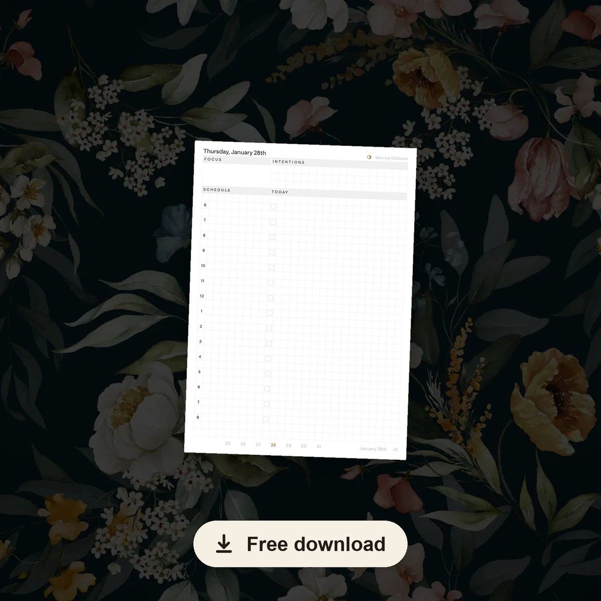 2027 A6 Minimalist Daily Planner — free printable download