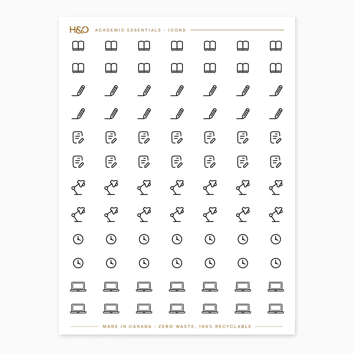Academic Icons Stickers - detail view