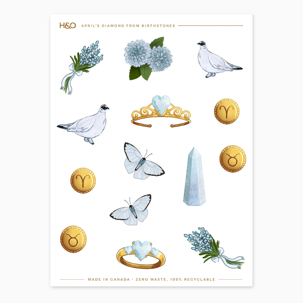 Birthstones Stickers in April's Diamond #color_April's Diamond