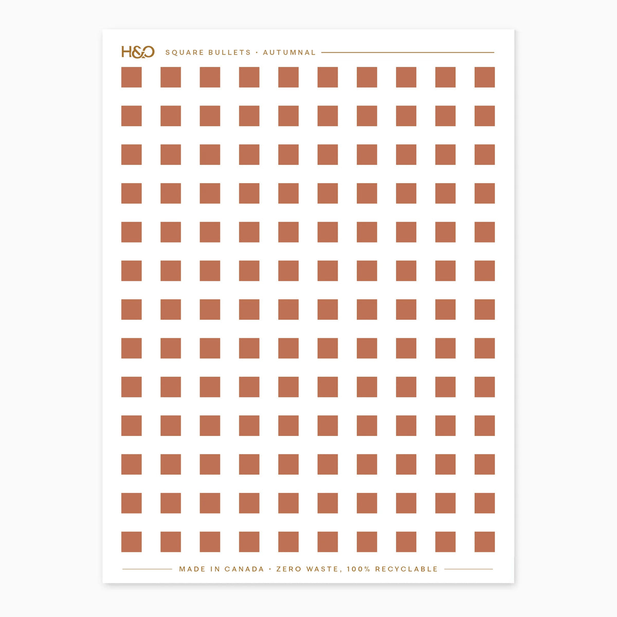 Square Bullets Stickers in Autumnal #color_autumnal