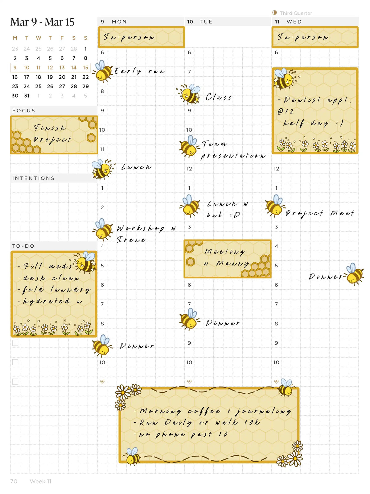 Bee Mindful Stickers - Planner Stickers