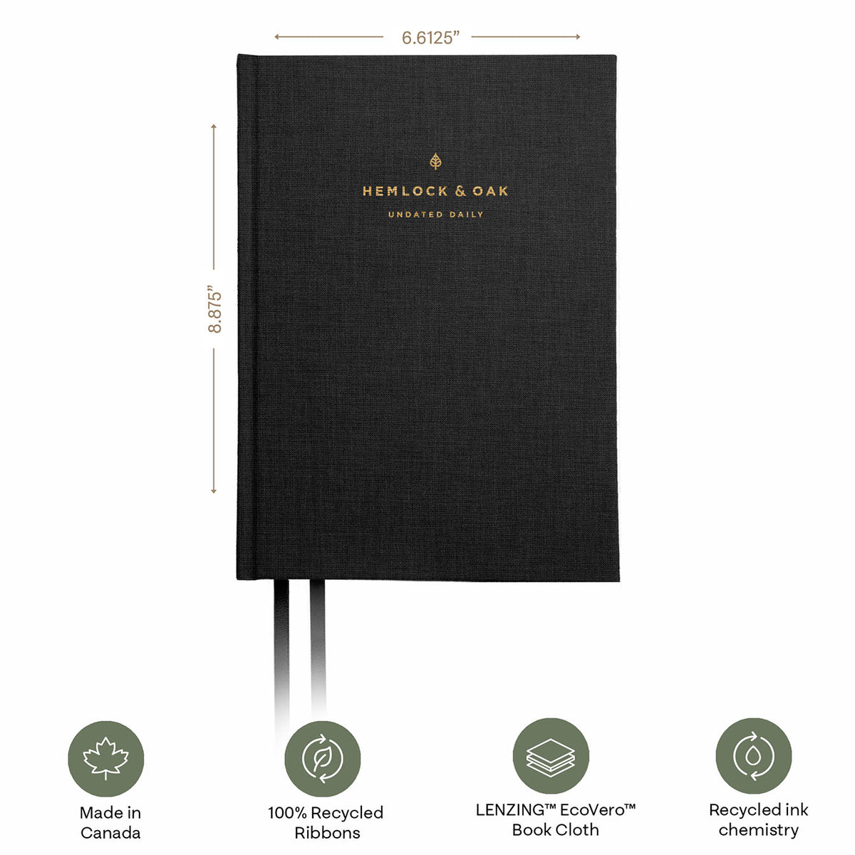 Undated Daily Planner (6-Month, Hardcover, 120gsm) in Charbon #color_charbon