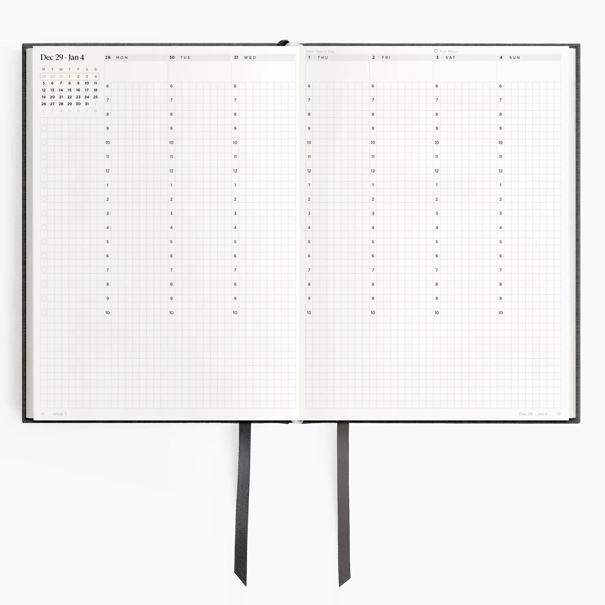 2026 A5 Minimalist Vertical Planner (Hardcover) in Charbon #color_charbon