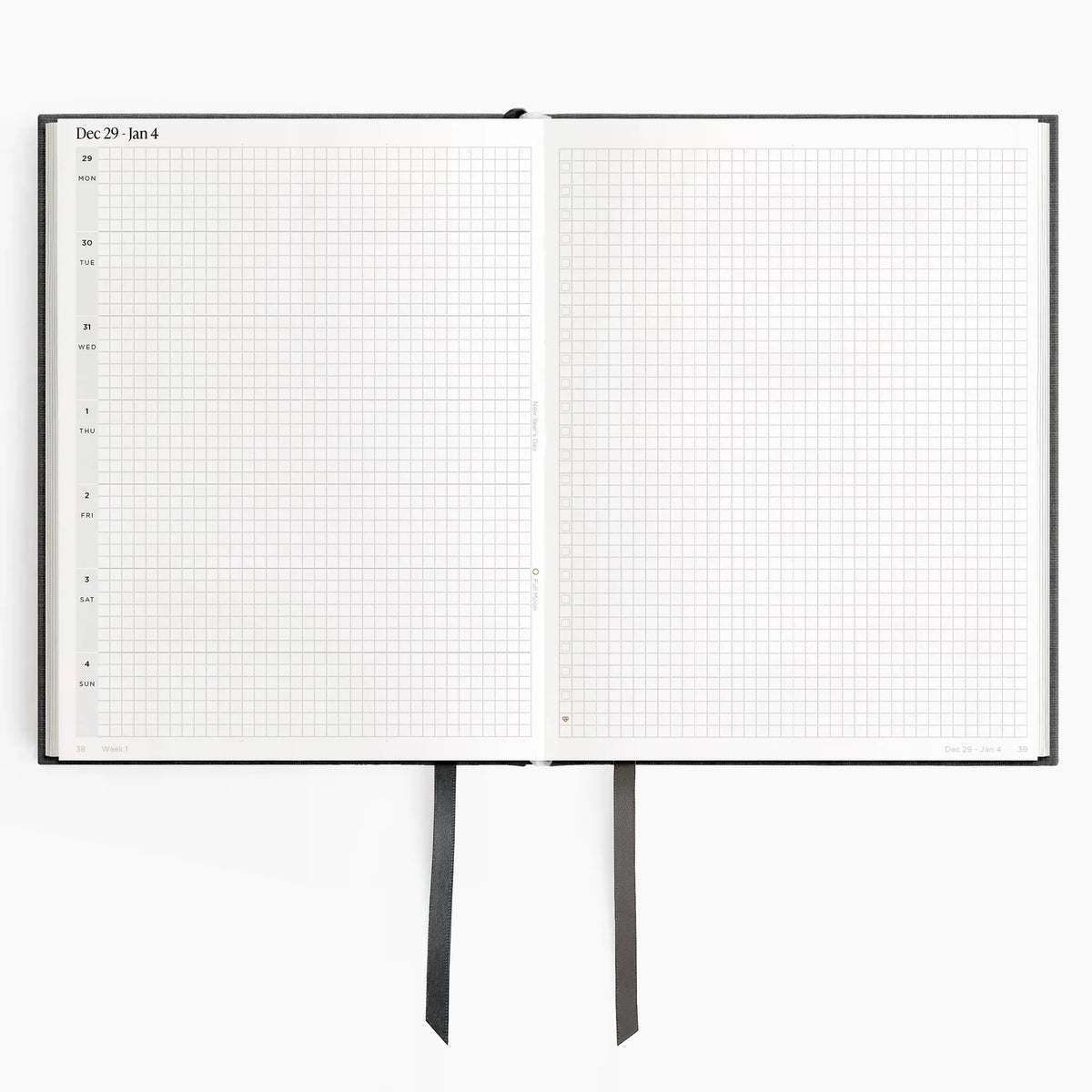 2026 Horizontal Planner (Hardcover) in Charbon #color_charbon