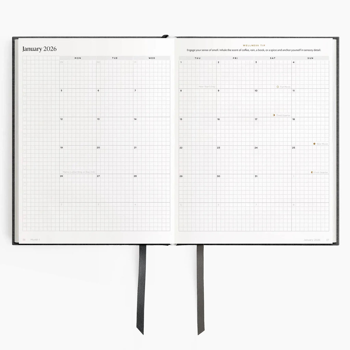 2026 Weekly Planner (Hardcover) in Charbon #color_charbon