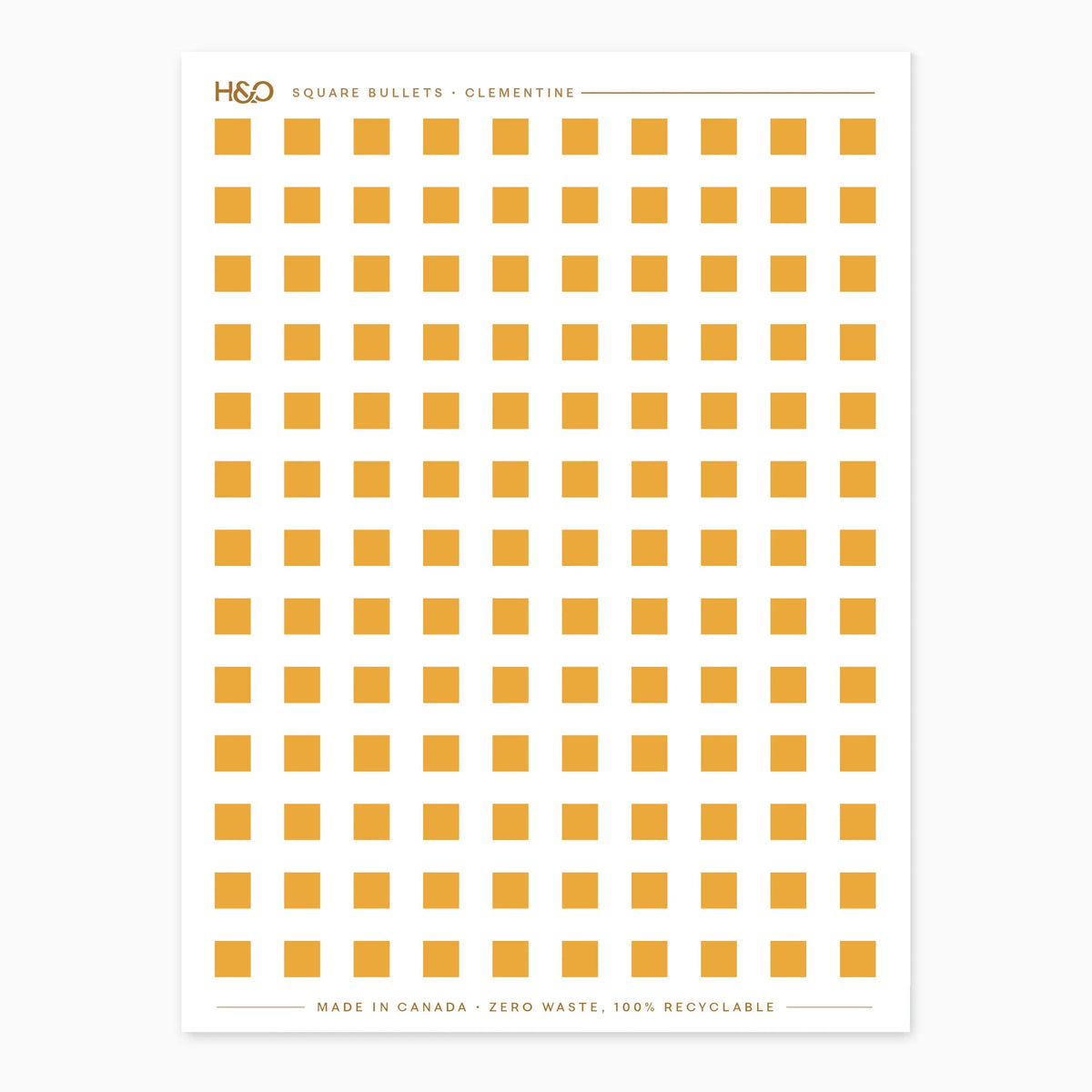 Square Bullets Stickers in Clementine #color_clementine
