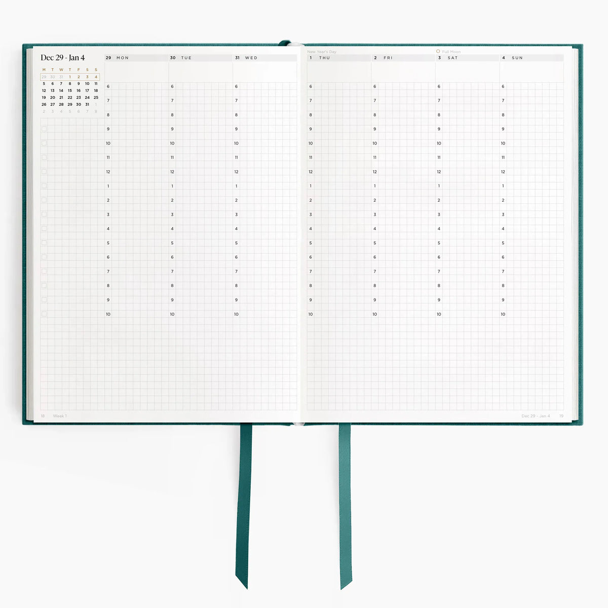 2026 A5 Minimalist Vertical Planner (Hardcover) in Enchanted Forest #color_enchanted forest