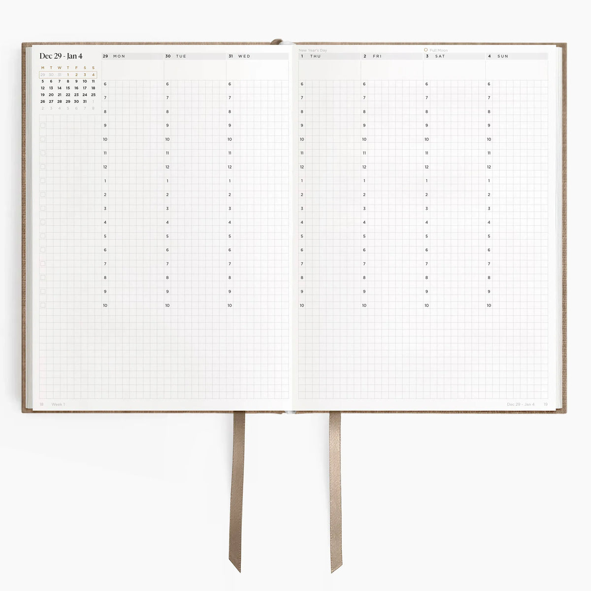 2026 A5 Minimalist Vertical Planner (Hardcover) in Fawn #color_fawn