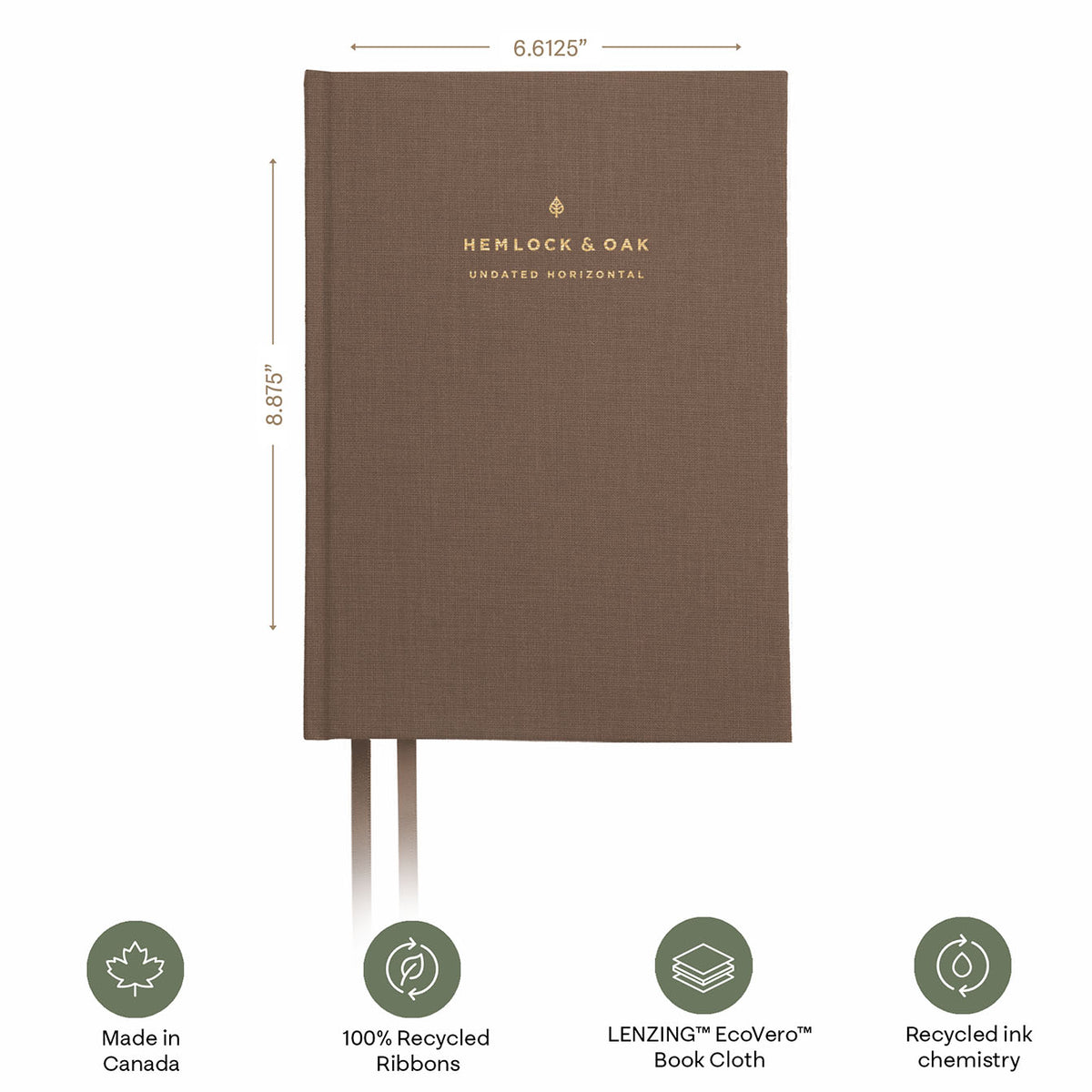 Undated Horizontal Weekly Planner (12-Month, Hardcover, 120gsm) in Fawn #color_fawn