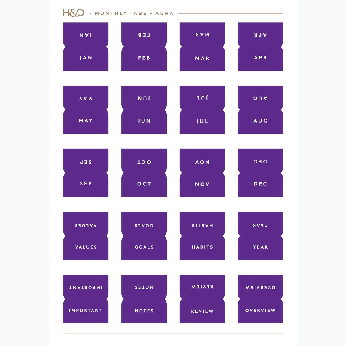 Monthly Tabs in Aura #color_aura