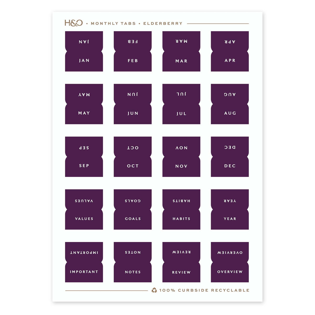 Monthly Tabs in Elderberry #color_elderberry