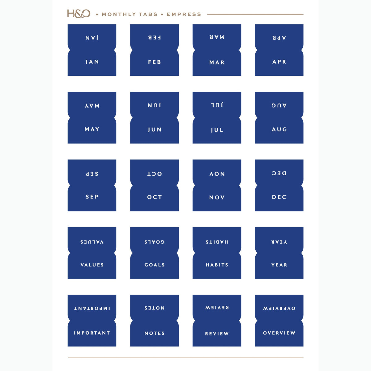 Monthly Tabs in Empress #color_empress