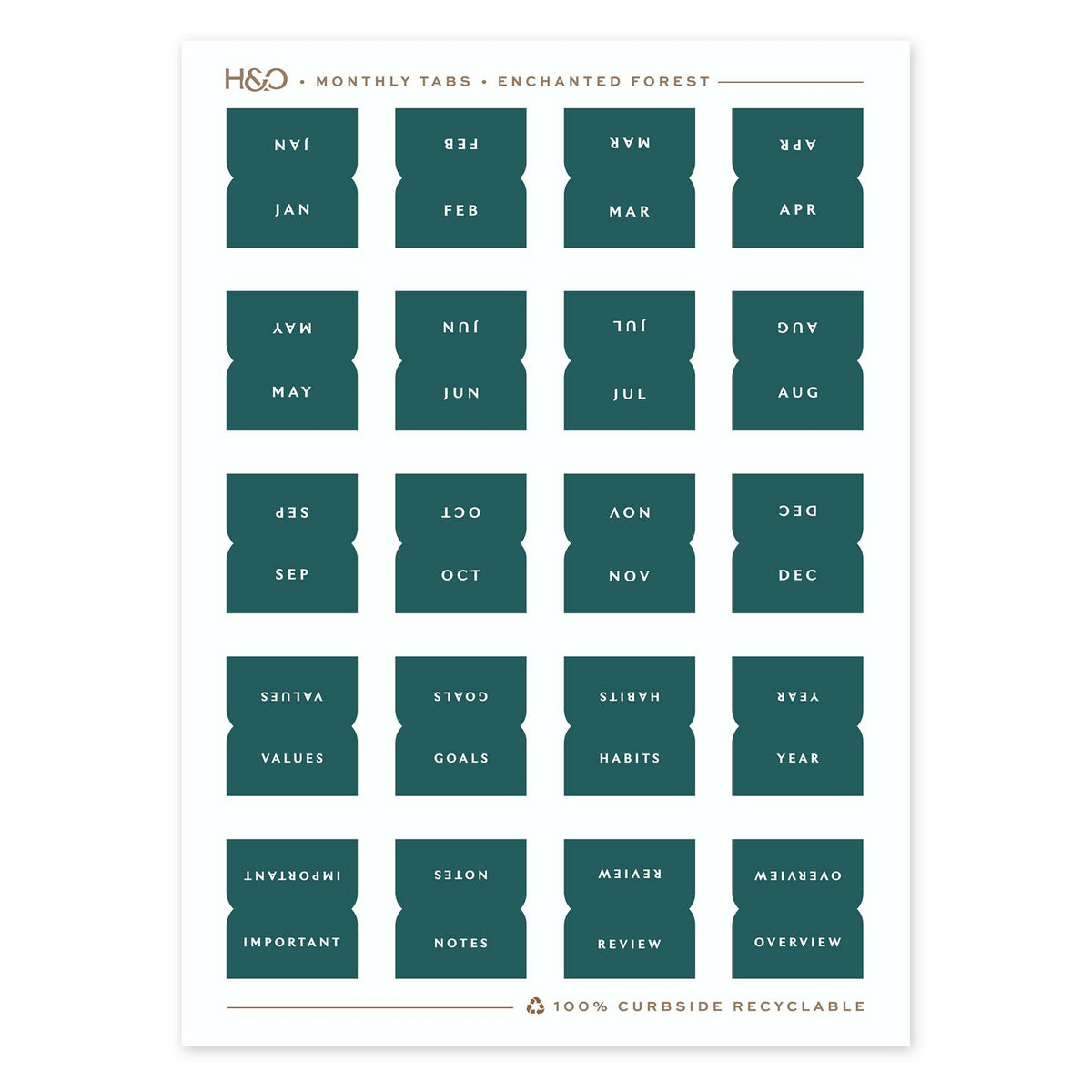 Monthly Tabs in Enchanted Forest #color_enchanted forest