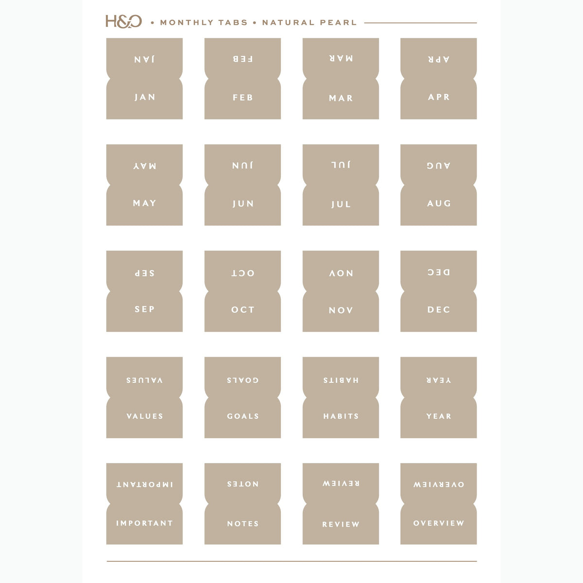 Monthly Tabs in Natural Pearl #color_natural pearl