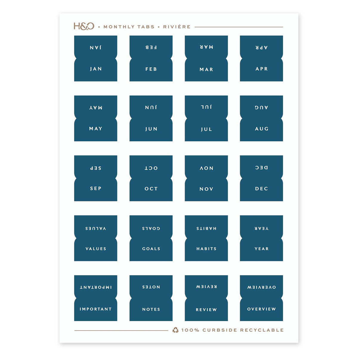 Monthly Tabs in Riviere #color_riviere