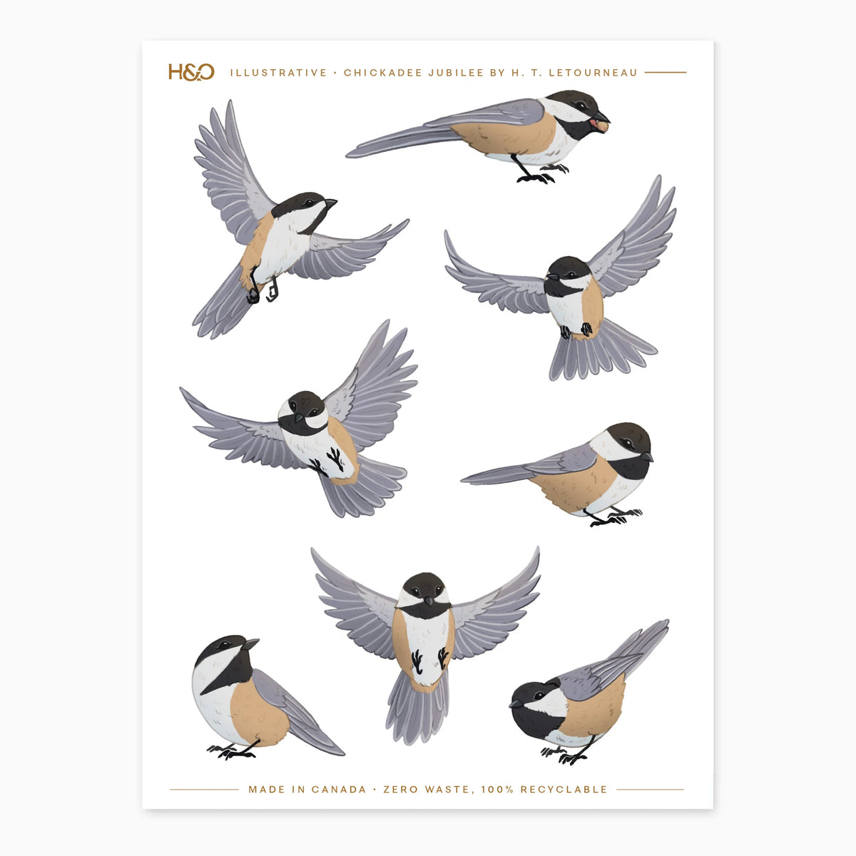 Chickadee Jubilee Stickers in Black-Capped #color_black-capped