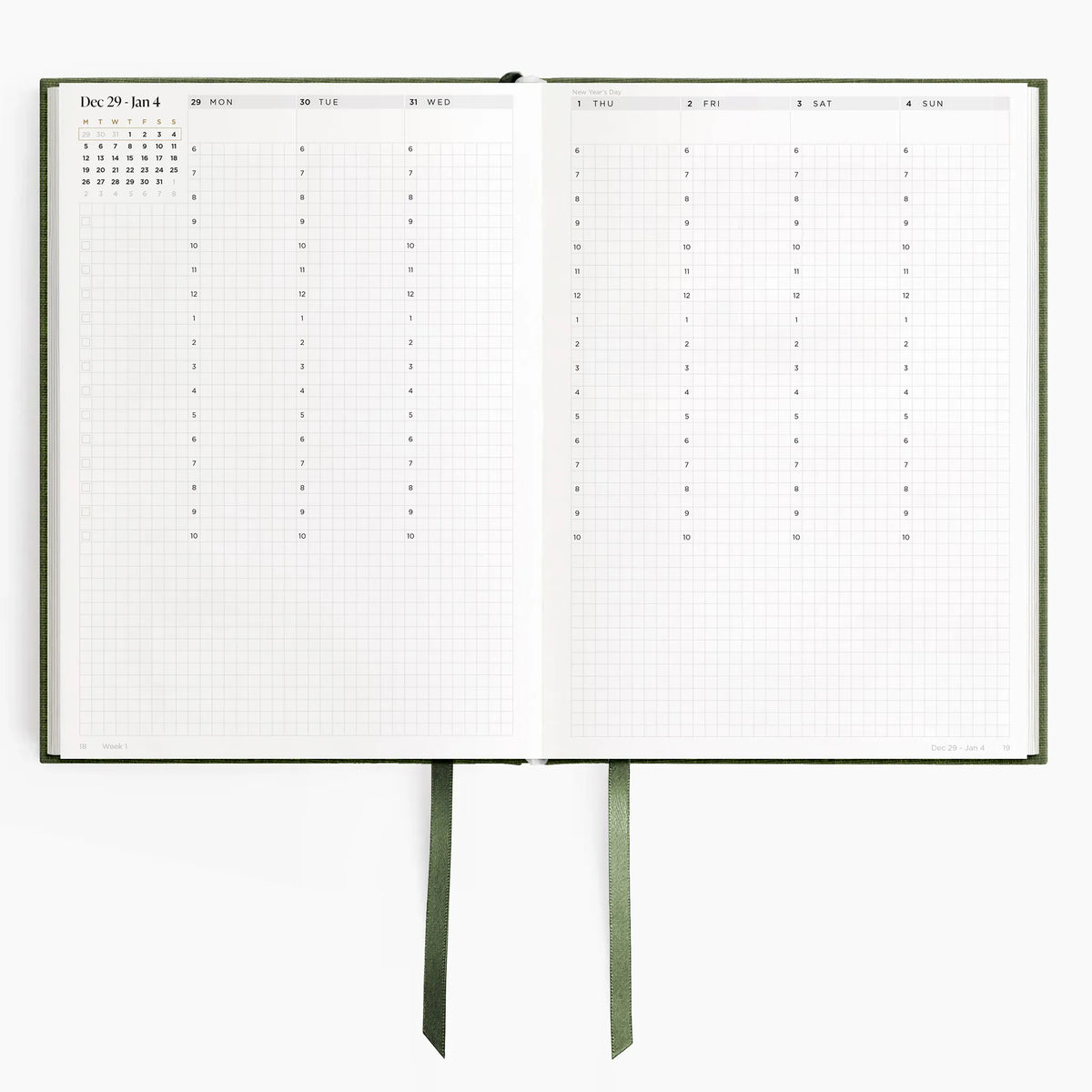 2026 B5 Minimalist Planner (Hardcover) in Moss #color_moss