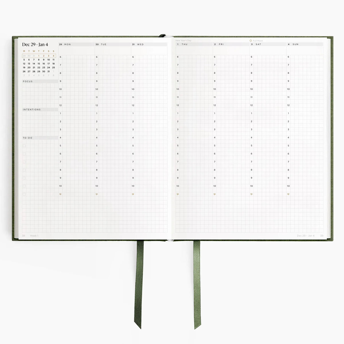 2026 Weekly Planner (Hardcover) in Moss #color_moss