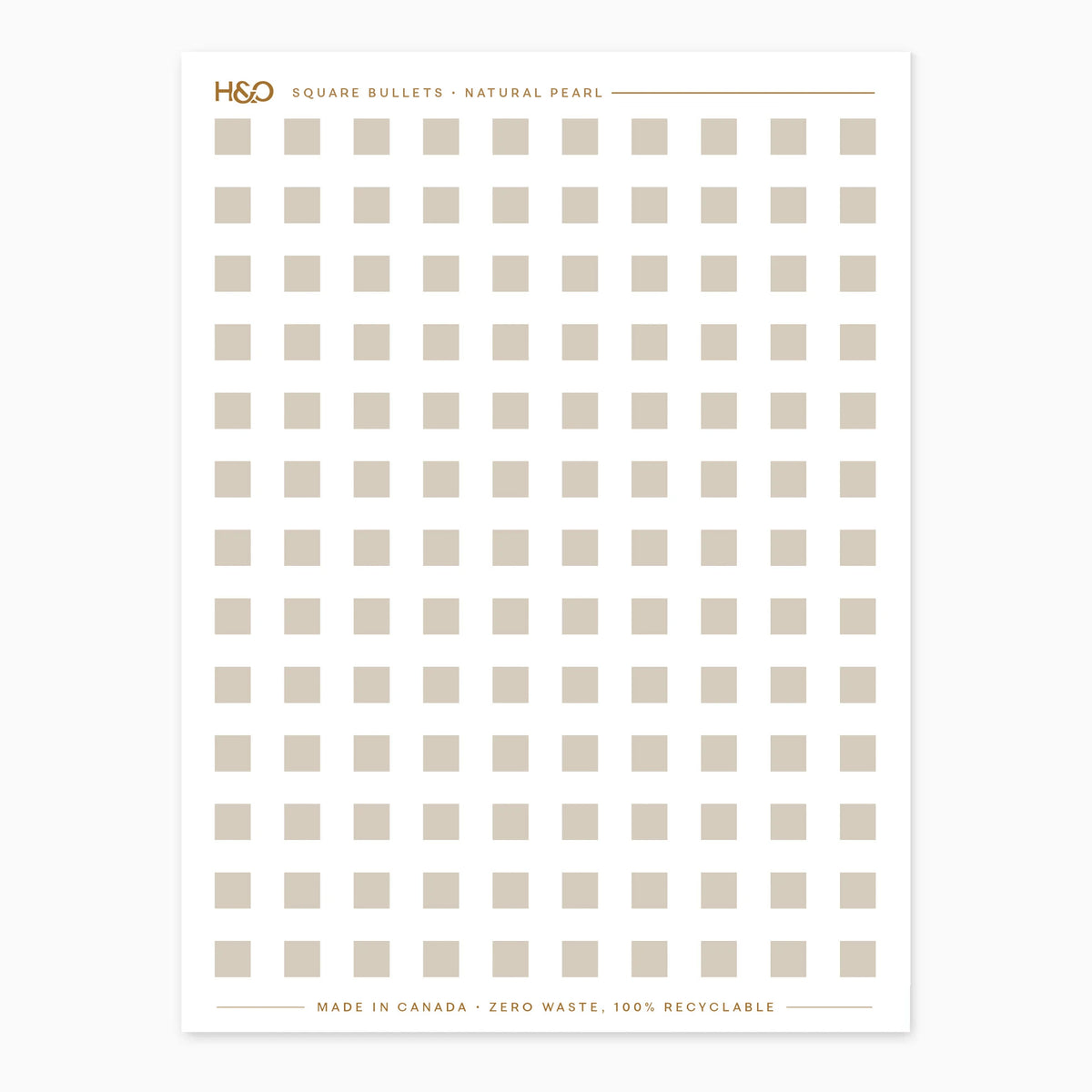Square Bullets Stickers in Natural Pearl #color_natural pearl
