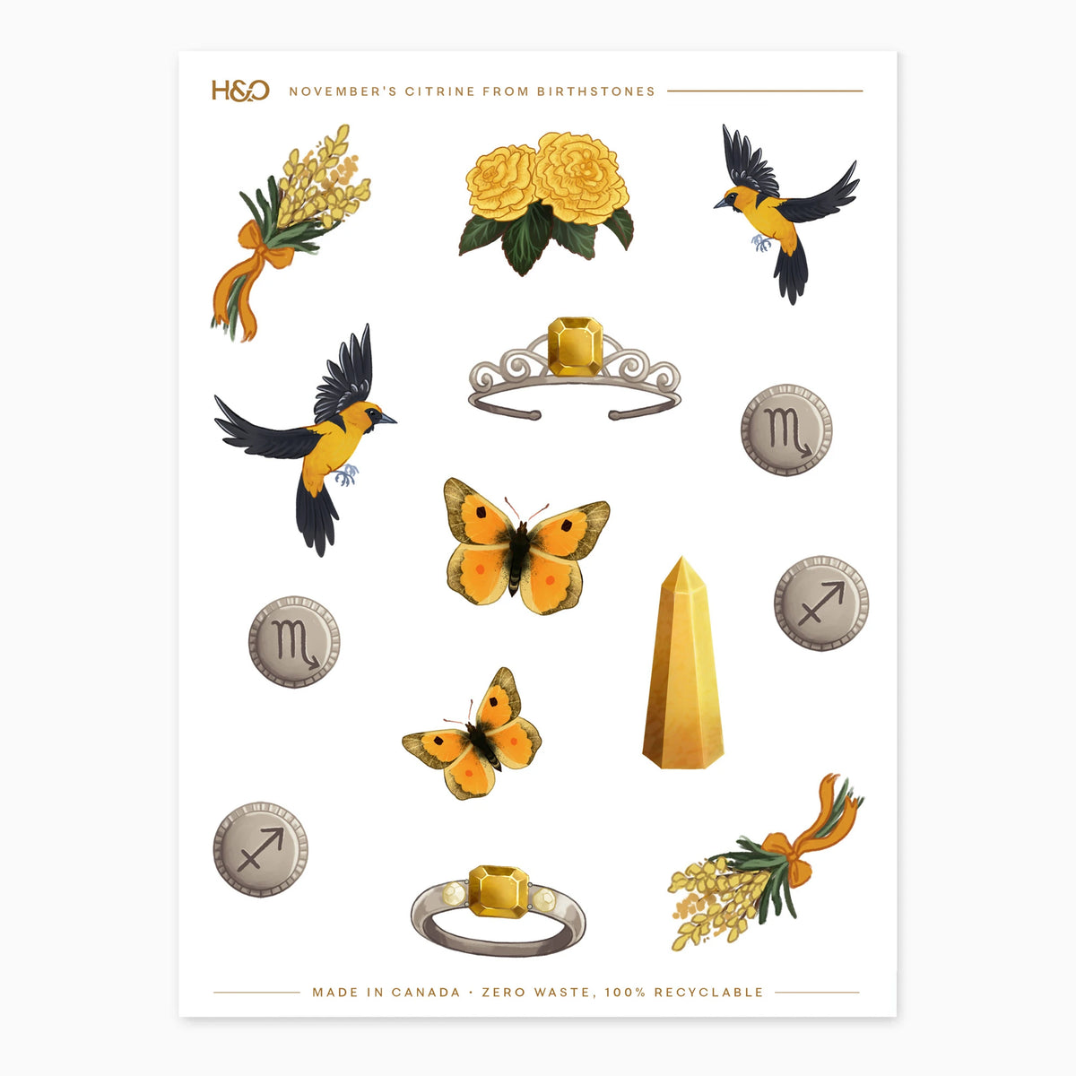 Birthstones Stickers in November's Citrine #color_November's Citrine