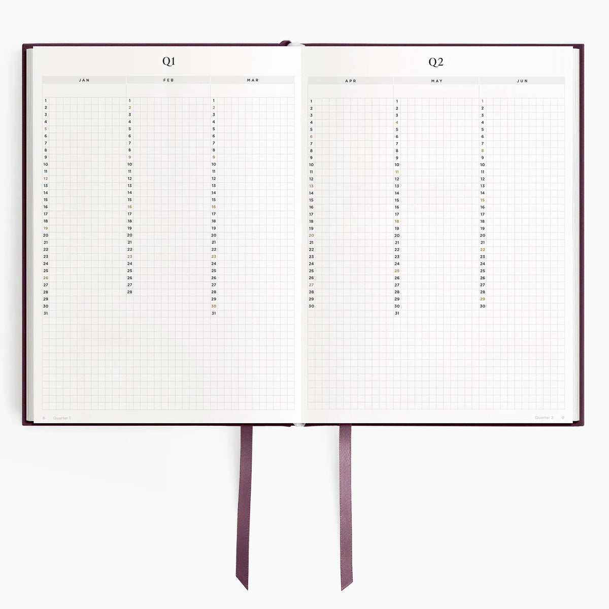 Hemlock & Oak dated planners in Plum #color_plum