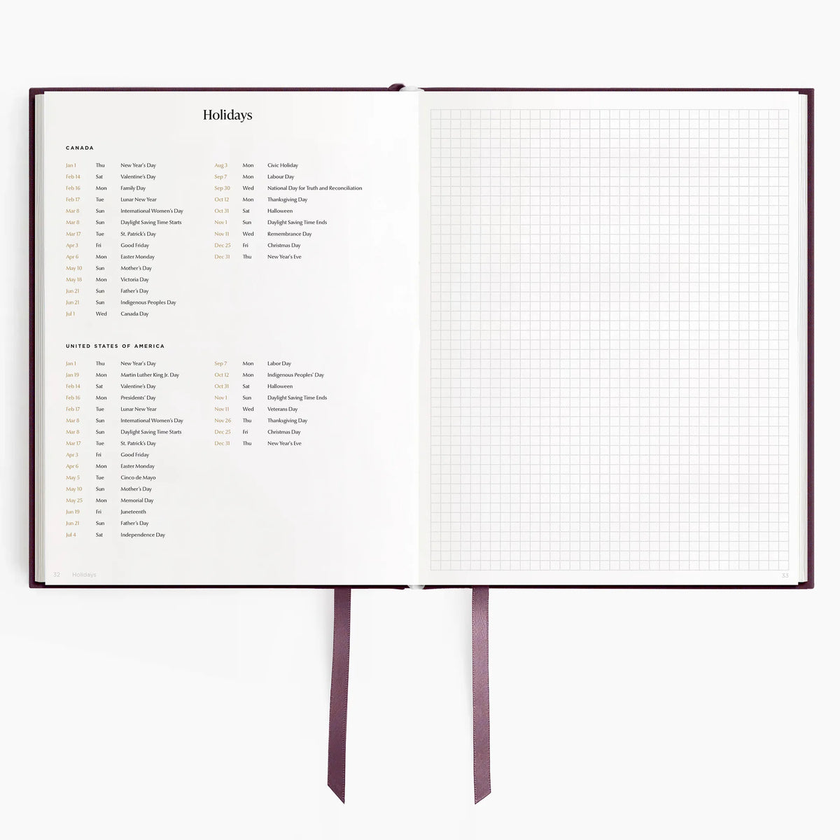 Hemlock & Oak dated planners in Plum #color_plum