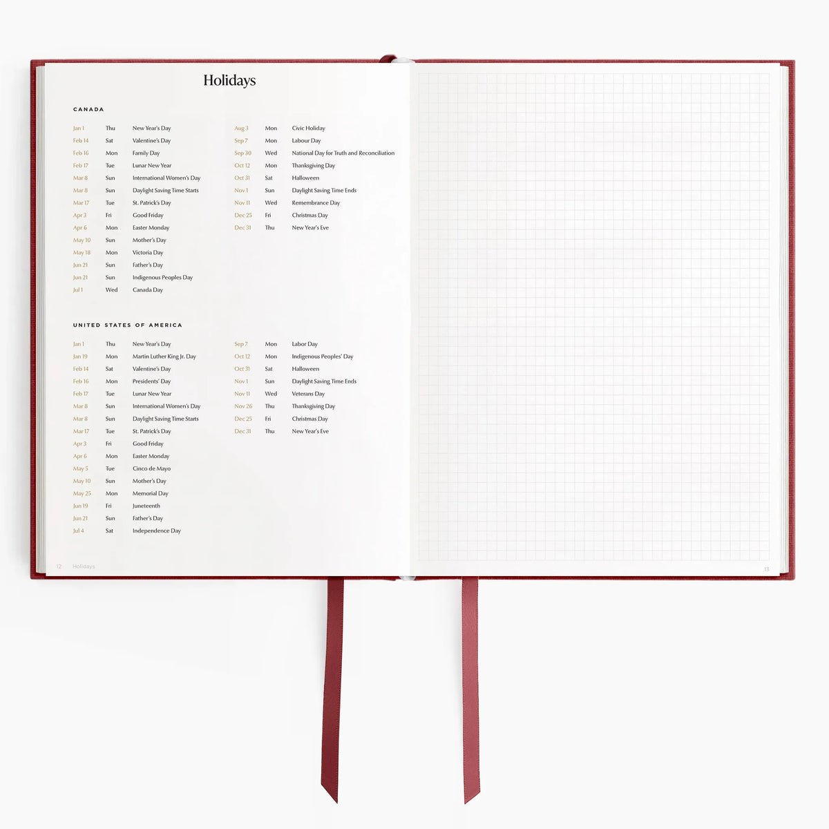 Hemlock & Oak dated planners in Scarlet Oak #color_scarlet oak