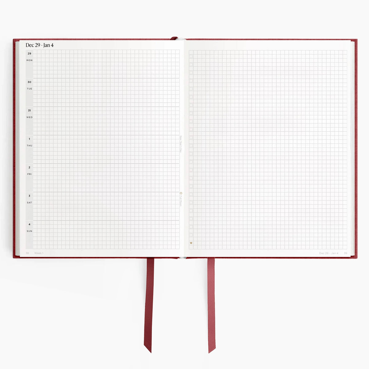 2026 Horizontal Planner (Hardcover) in Scarlet Oak #color_scarlet oak