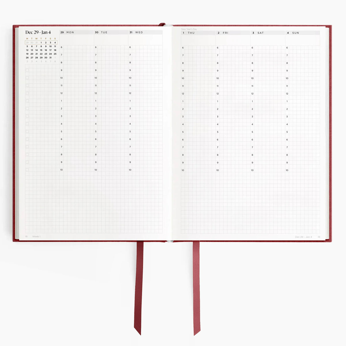 2026 B5 Minimalist Planner (Hardcover) in Scarlet Oak #color_scarlet oak