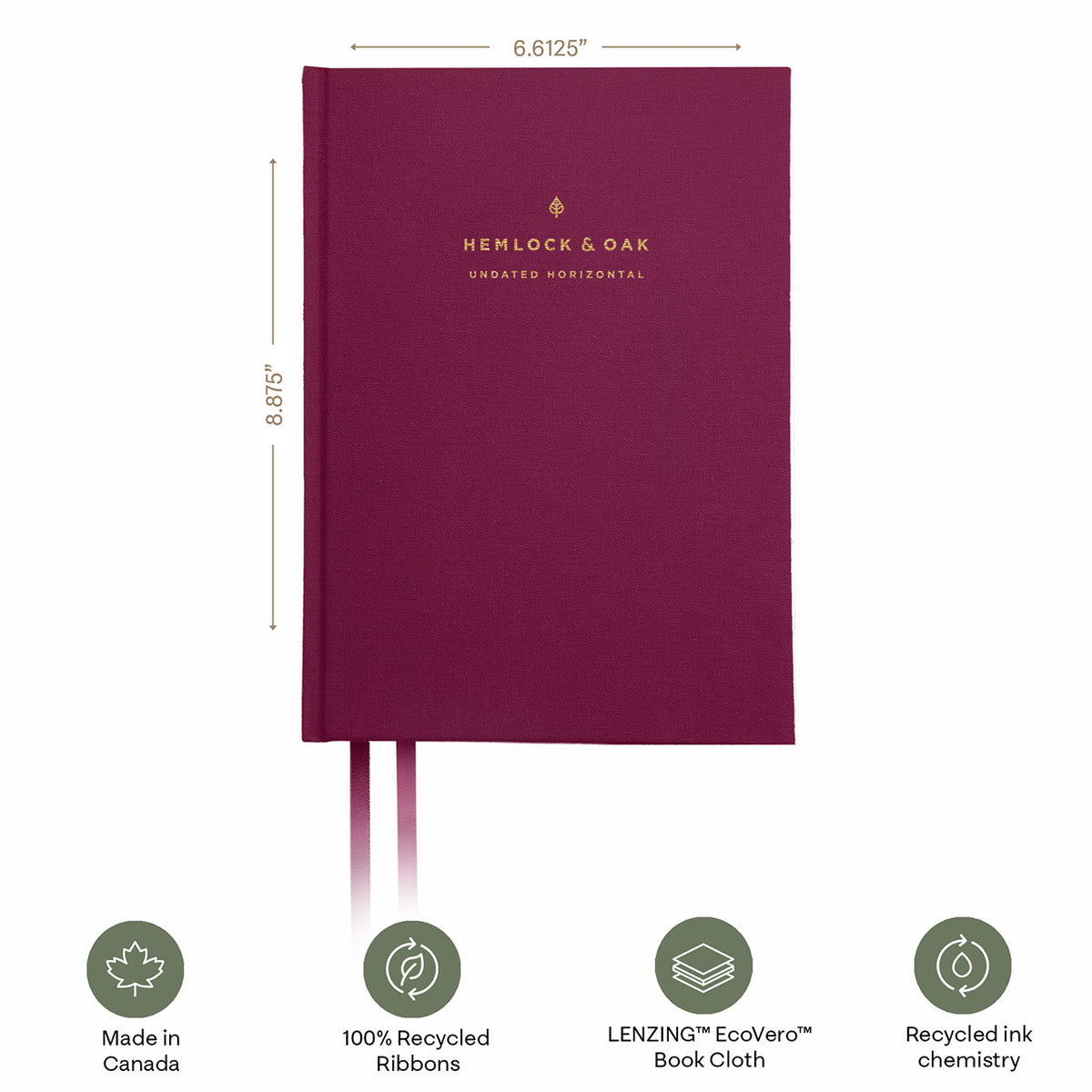 Undated Horizontal Weekly Planner (12-Month, Hardcover, 120gsm) in Snapdragon #color_snapdragon