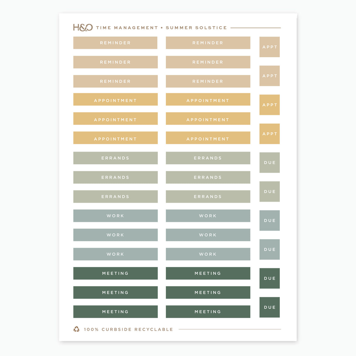 Time Management Stickers in Summer Solstice #color_summer solstice