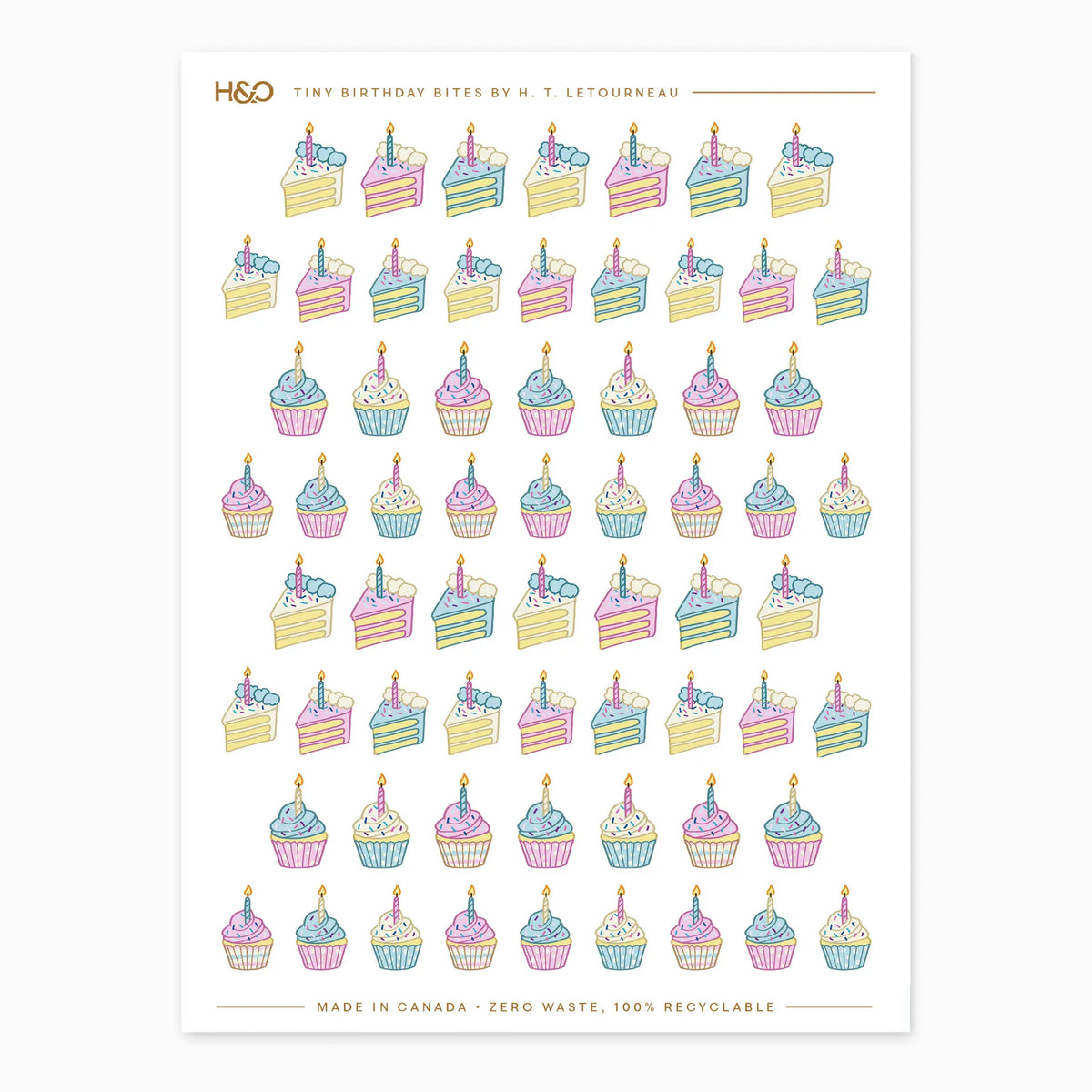 Tiny Birthday Bites Stickers - detail view