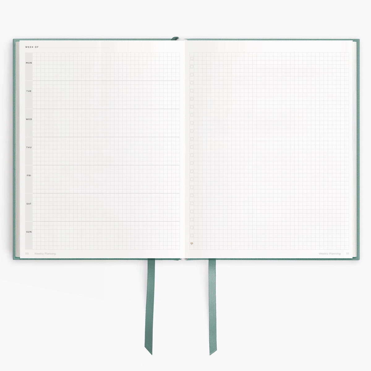 Undated Horizontal Weekly Planner (12-Month, Hardcover, 120gsm) in Moonflower #color_moonflower