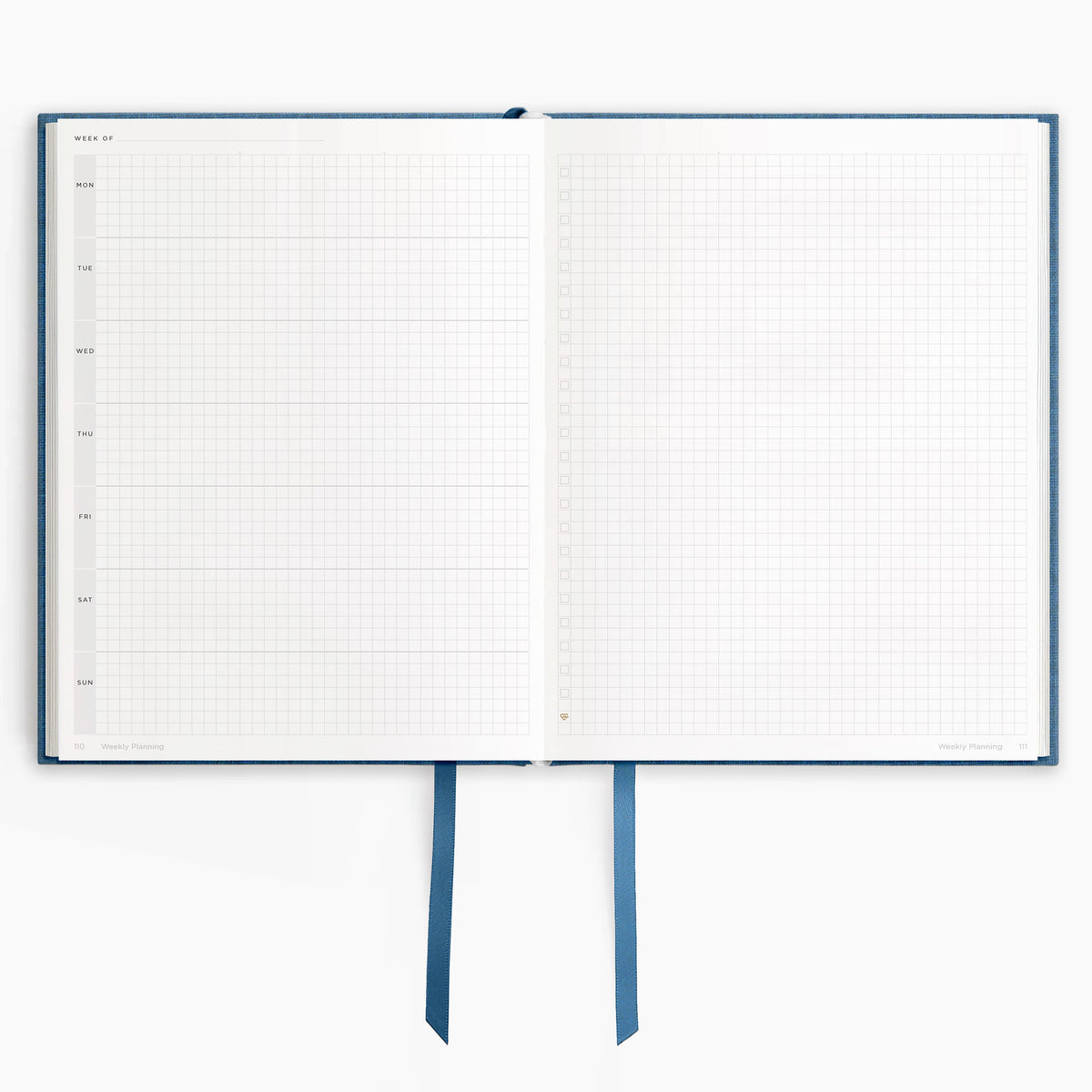Undated Horizontal Weekly Planner (12-Month, Hardcover, 120gsm) in Riviere #color_riviere