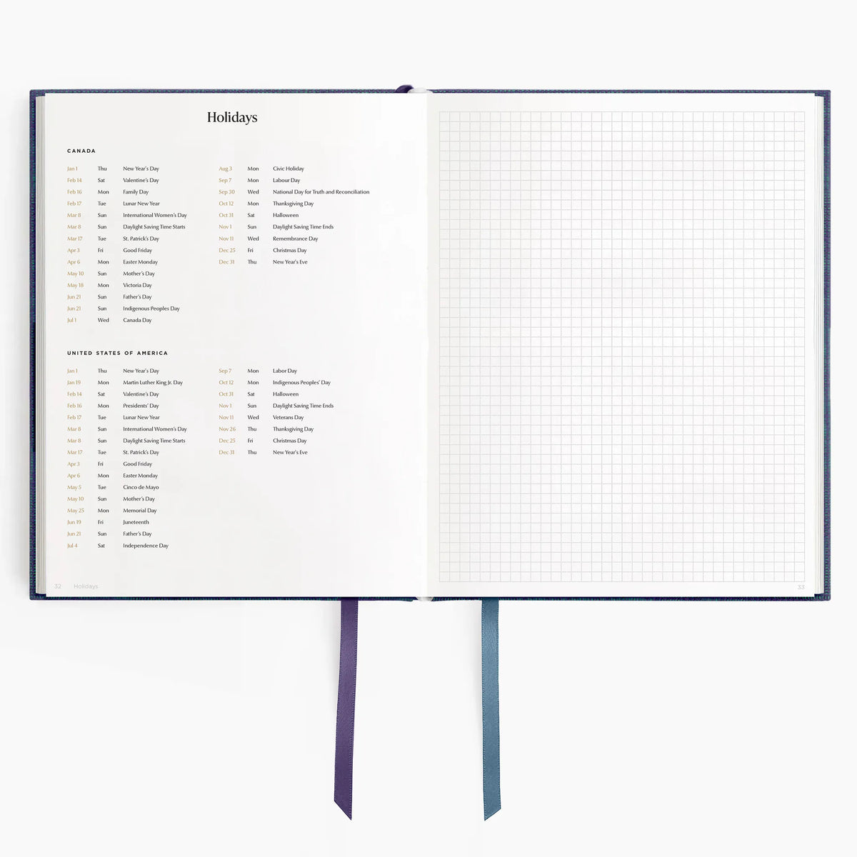 Hemlock & Oak dated planners in Wild Indigo #color_wild indigo