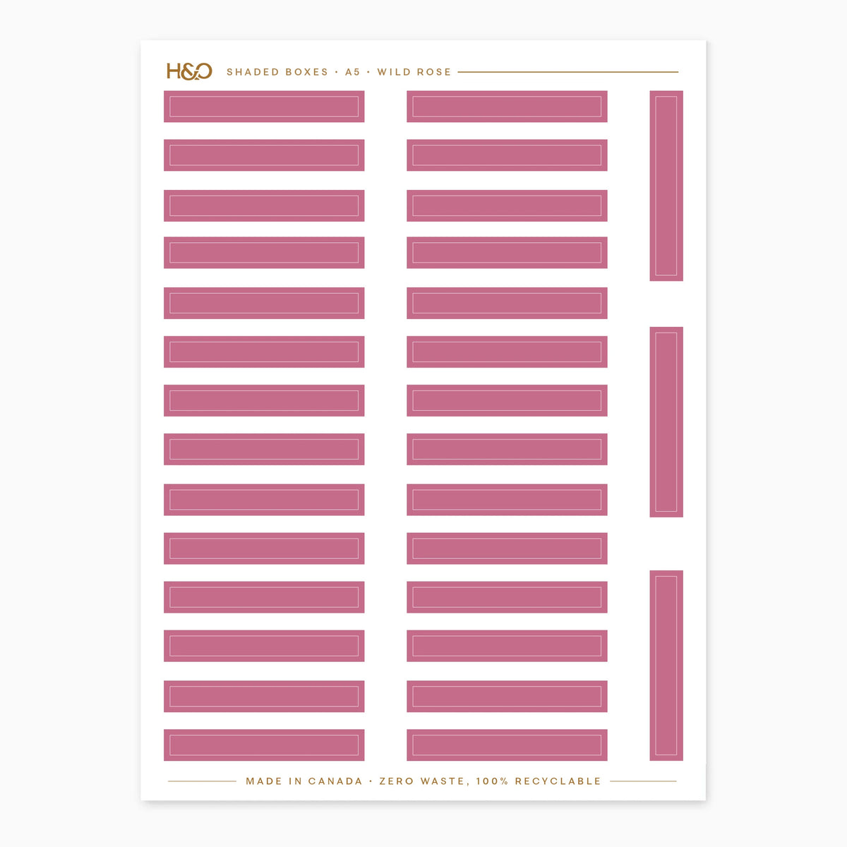 Shaded Box Stickers in Wild Rose #color_wild rose