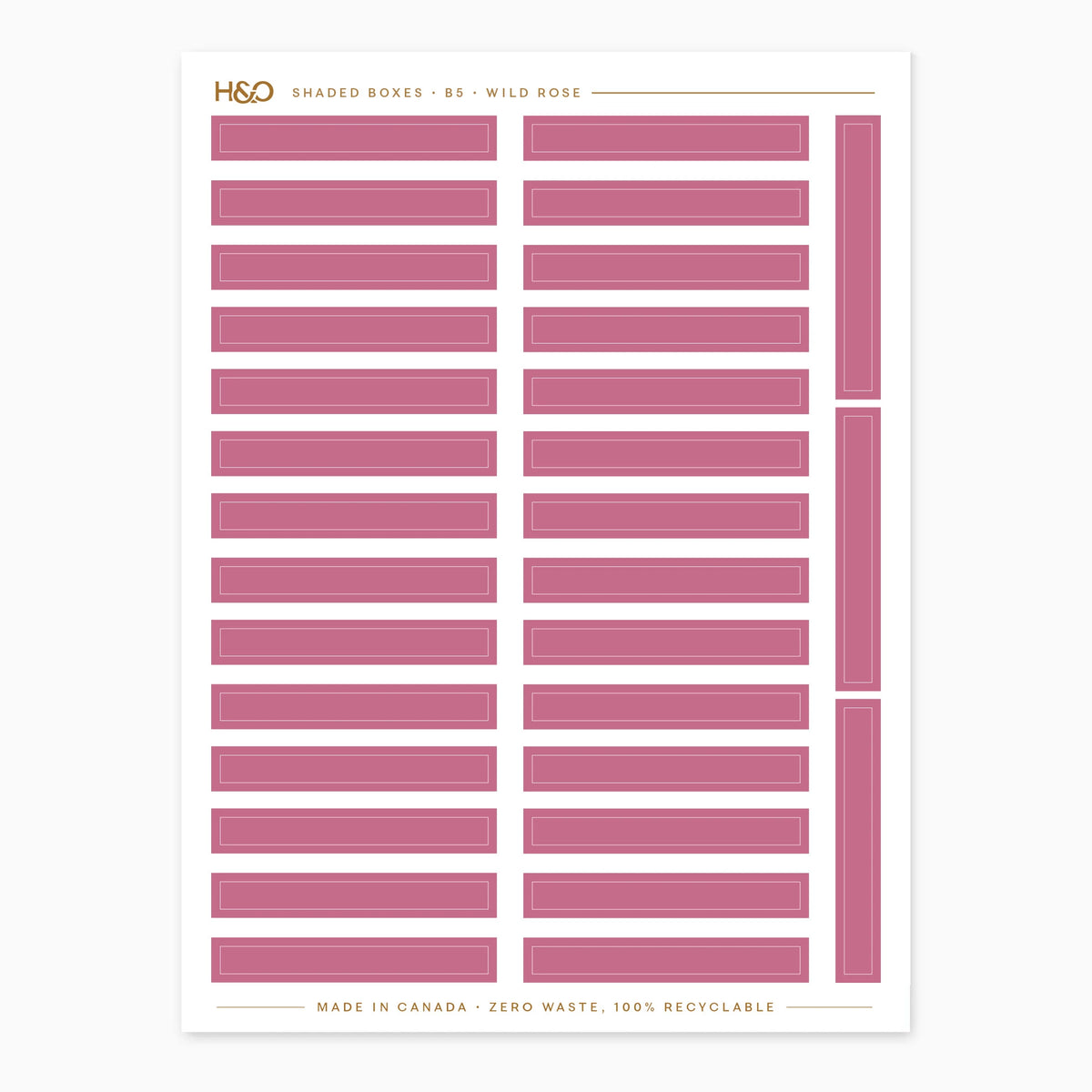 Shaded Box Stickers in Wild Rose #color_wild rose