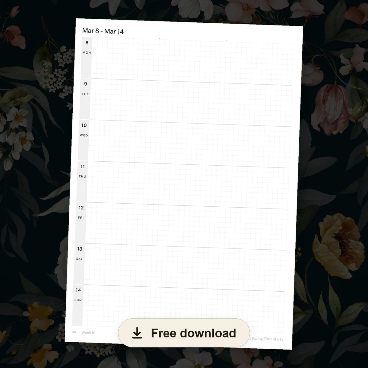 2027 B5 Minimalist Horizontal Planner — free printable download