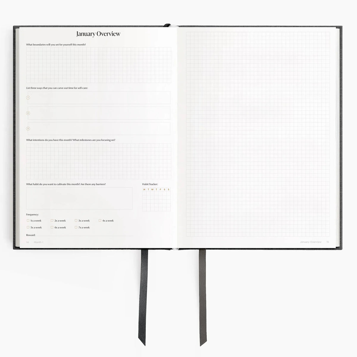 2026 B5 Minimalist Planner (Hardcover) in Charbon #color_charbon