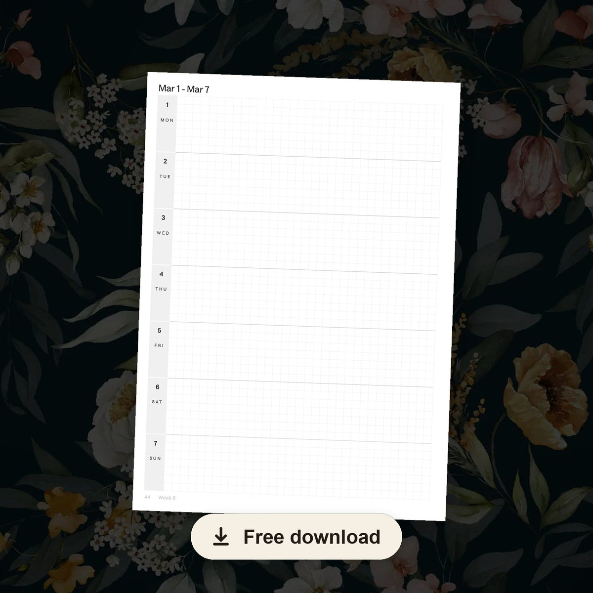 2027 A5 Minimalist Horizontal Planner — free printable download