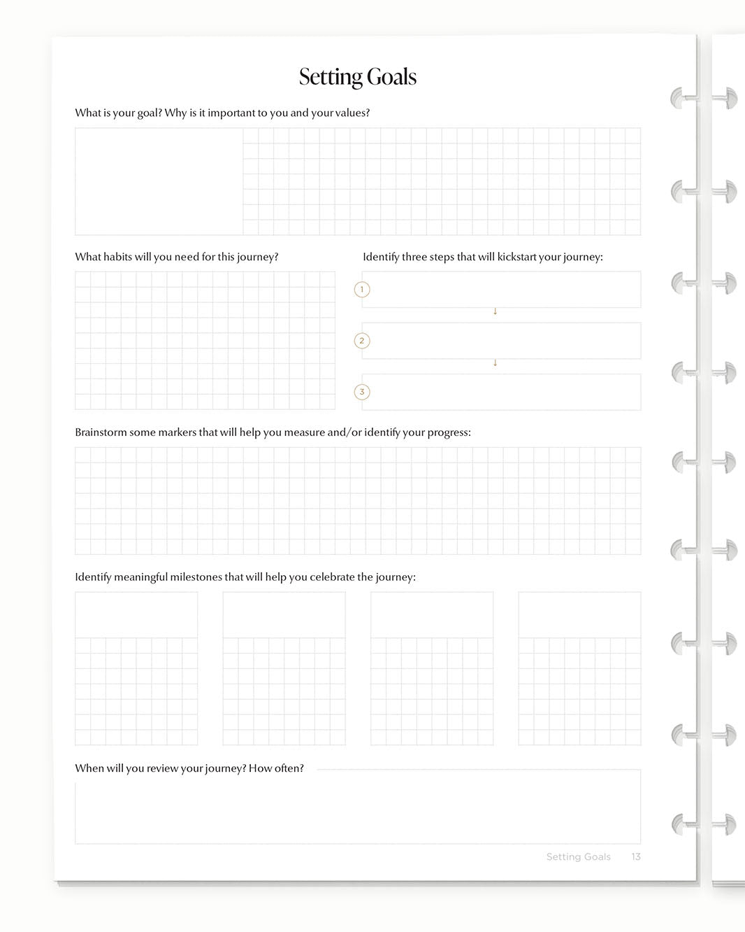 Goal Setting Inserts - Made in Canada