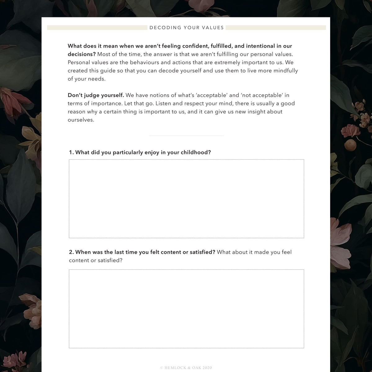Printable Decoding Your Personal Values Download - Made in Canada