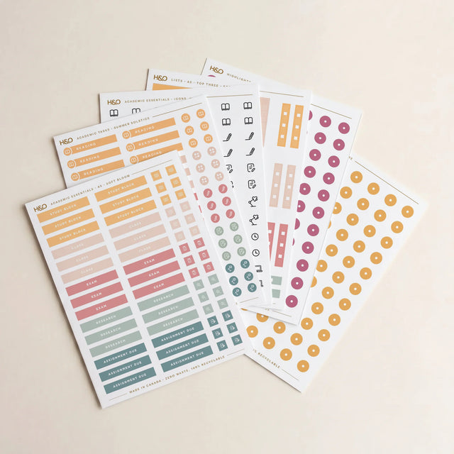 Soft Bloom Academic Sticker Set