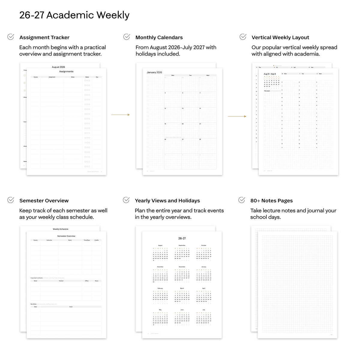 26-27 Academic Planner Special Edition (Hardcover, A5, Archivist 70gsm) - product specifications on 70gsm paper