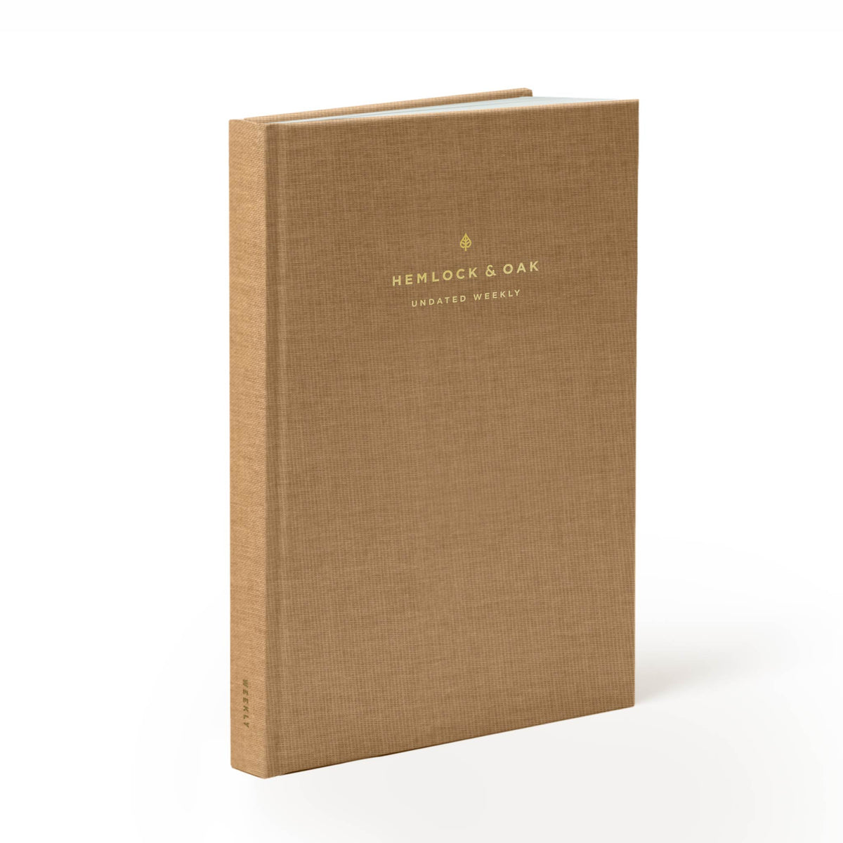 Undated Vertical Weekly Planner (12-Month, Hardcover, 120gsm) in Buttercup - Cloth-Bound Hardcover Made in Canada #color_Buttercup