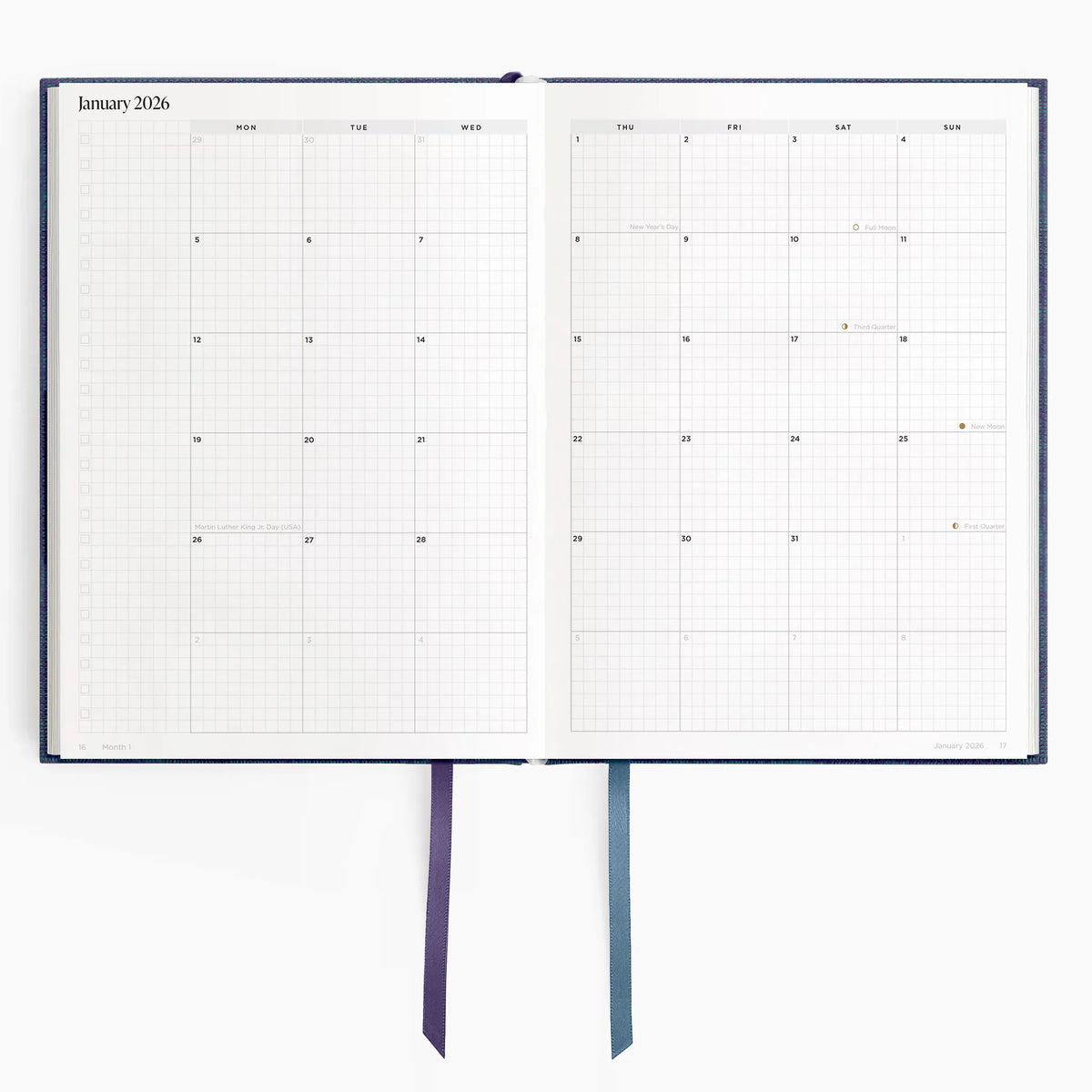 2026 B5 Minimalist Planner (Hardcover) in Wild Indigo #color_wild indigo